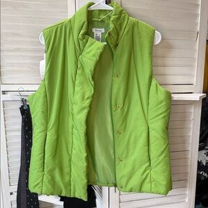 Liz & Co. Lime Green Puffer Vest